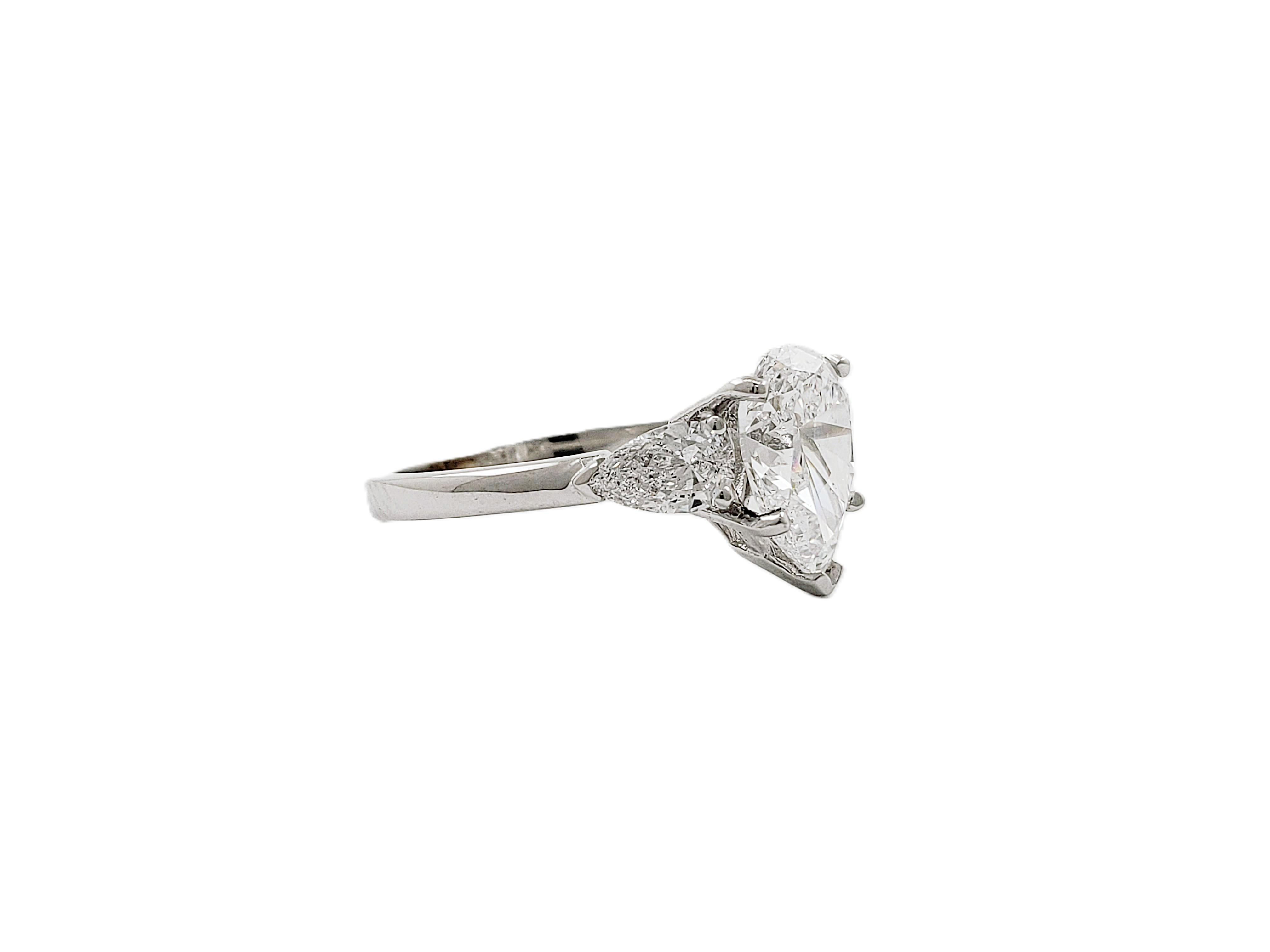 Three Stone Pear Shape Diamond Ring
